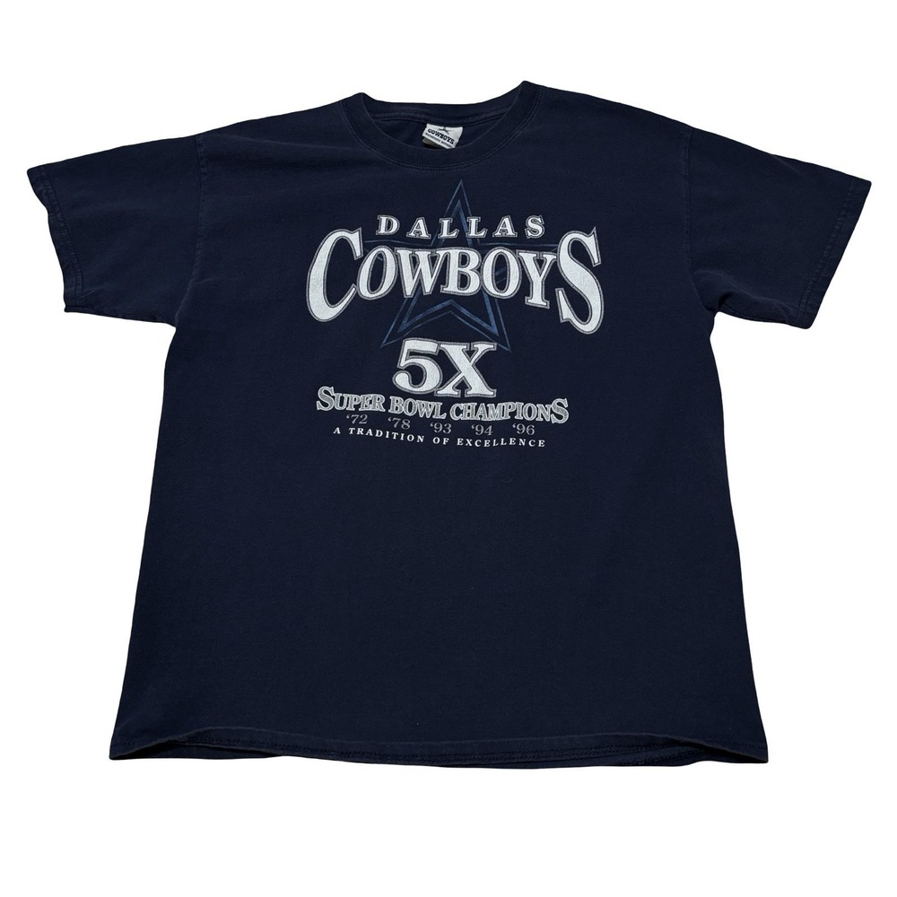 Vintage Cowboys Authentic Apparel Dallas Cowboys Champs T Shirt Sz LG 21 x 27